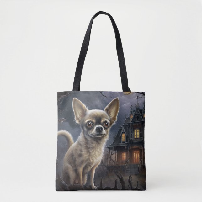 Bolsa Tote chihuahua Halloween Scary (Frente)