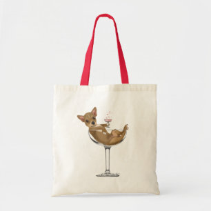 Bolsa Tote Chihuahua no Copktail Glass