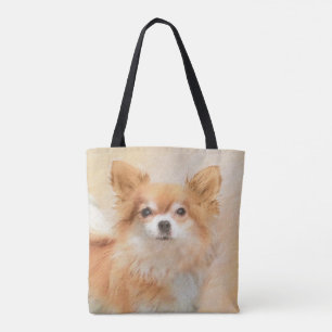 Bolsa Tote Chihuahua Pintura De Cachorro De Cabelo Longo