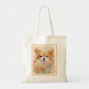 Bolsa Tote Chihuahua Pintura De Cachorro De Cabelo Longo