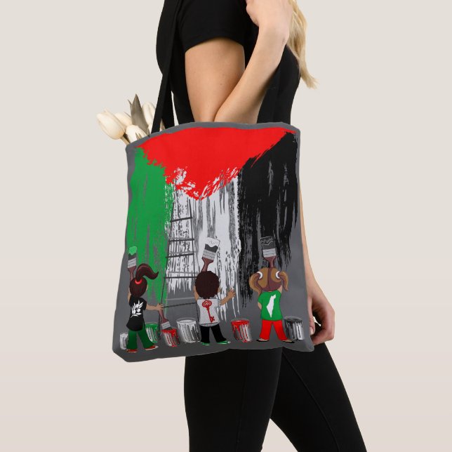Bolsa Tote Children of Gaza Painting Palestine Flag  (Close Up)