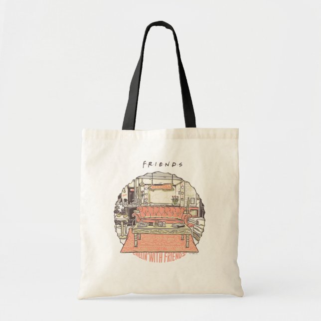 Bolsa Tote Chillin' com FRIENDS™ Cartoon (Frente)
