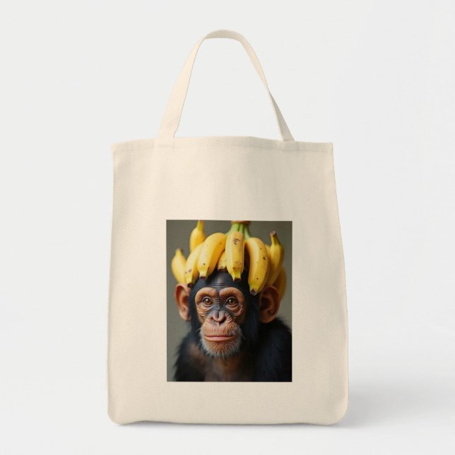 Bolsa Tote Chimp com saco de toalha de galinha (Frente)