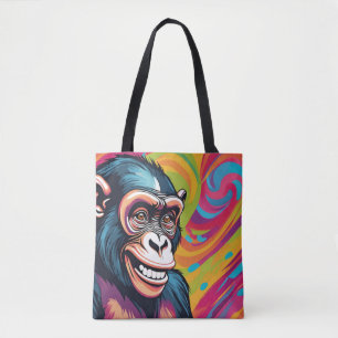 Bolsa Tote Chimpanzé Engraçado e Louco
