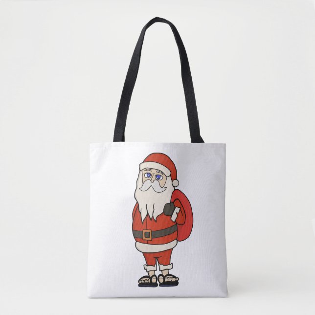 Bolsa Tote Chinelos de Natal do Papai Noel (Frente)