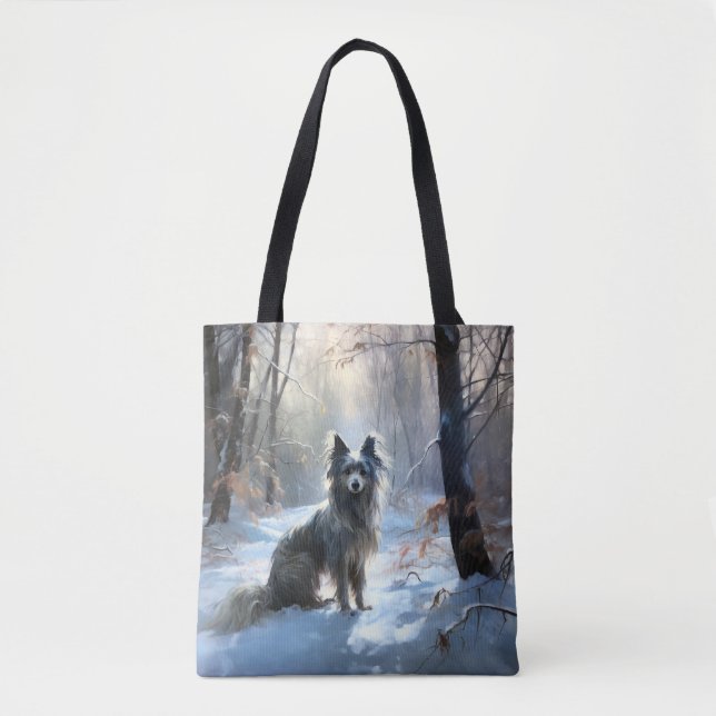 Bolsa Tote Chinês Pinto Que Neve Natal (Frente)