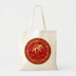 Bolsa Tote Chinês Zodiac Dragon Red/Dourado ID542