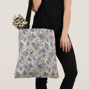 Bolsa Tote Chinoiserie Libélulas, Margaridas e Renda