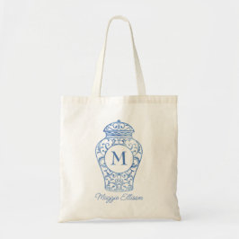 Bolsa Tote Chinoiserie Monogramada Ginger Jar Tote Bag