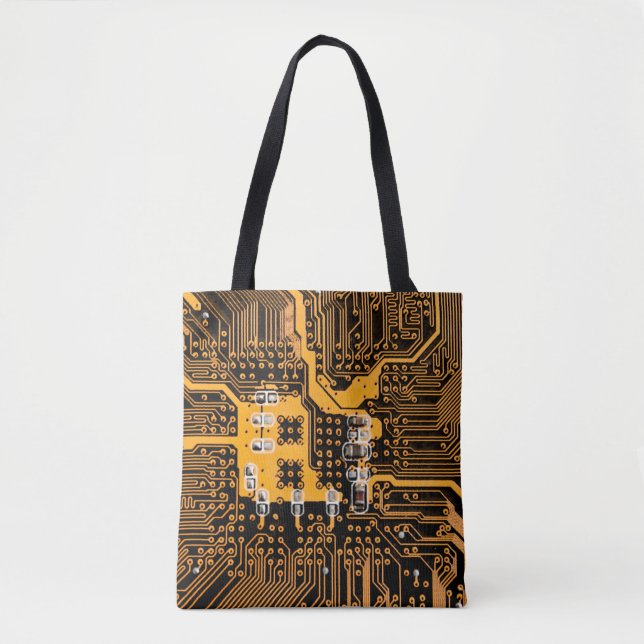Bolsa Tote chip de ilustração de textura de microesquema,micr (Frente)