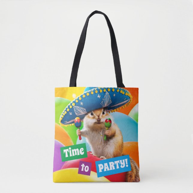 Bolsa Tote Chipmunk De Partido Em Sombrero (Frente)