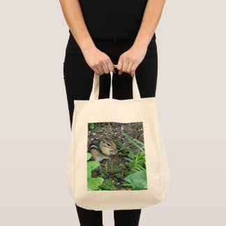 Bolsa Tote Chipmunk Eating And Collecting In The Garden Photo