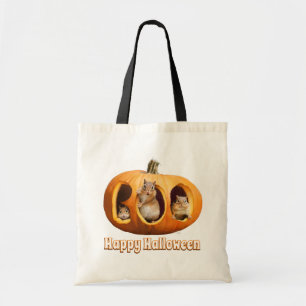 Bolsa Tote Chipmunks Dentro Boo Jack-o-Lanterna
