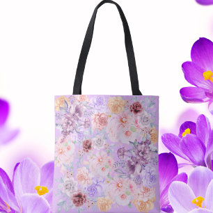 Bolsa Tote Chique Lilac - Buquê Floral