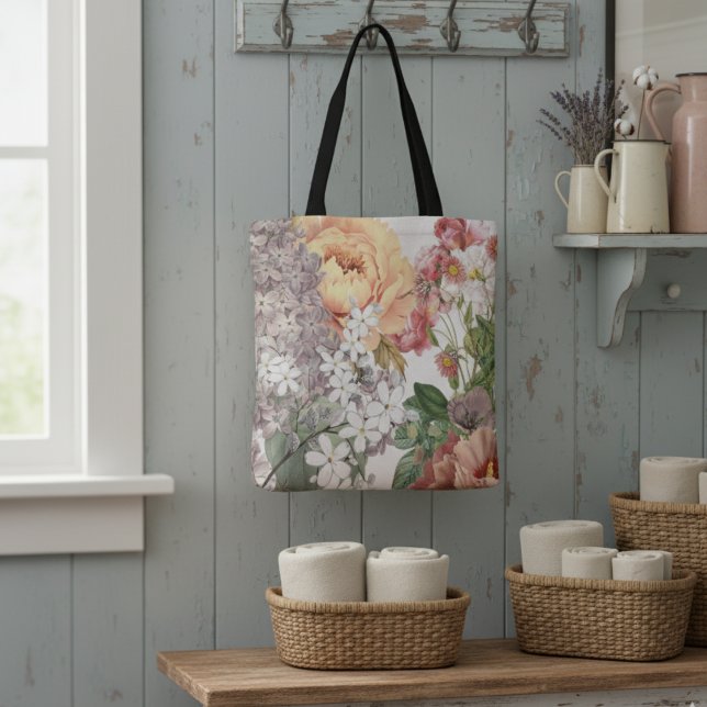 Bolsa Tote Chique Lindos Flores Selvagens (Criador carregado)