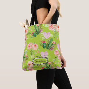 Bolsa Tote Chique personalizado floral do cacto