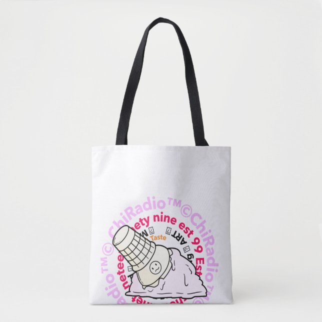 Bolsa Tote ChiRadio LLC ™ ( logotipo do sorvete ) (Frente)