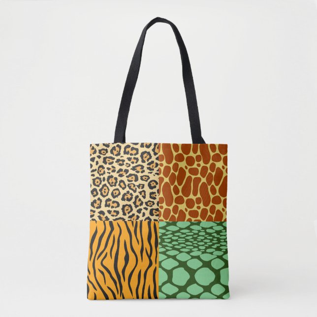 Bolsa Tote Chita, Girafa, Tigre e Cobra (Frente)
