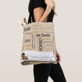 Bolsa Tote Chocolate, amêndoas e Design de texto de chocolate
