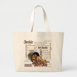 Bolsa Tote Chocolate Bits e amêndoas Fecham Fotografia