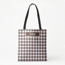 Chocolate Brown Plaid Gingham Retro Color