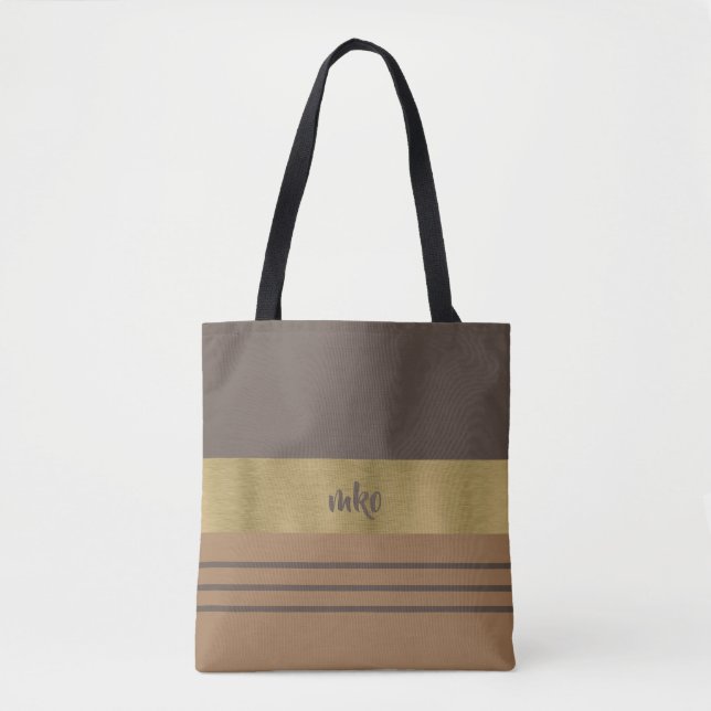 Bolsa Tote Chocolate e Marrom Claro (Frente)