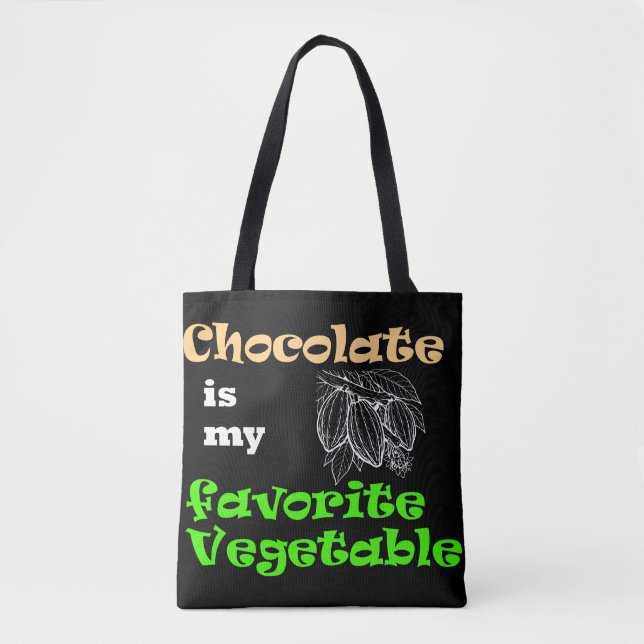 Bolsa Tote Chocolate é meu Legume Favorito  (Frente)