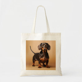 Bolsa Tote Chocolate e Tan Dachshund Dog