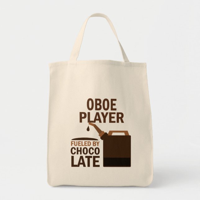 Bolsa Tote Chocolate (engraçado) do jogador de Oboe (Frente)