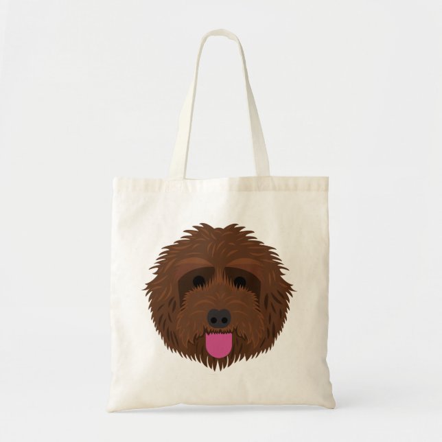 Bolsa Tote Chocolate Labradoodle (Frente)