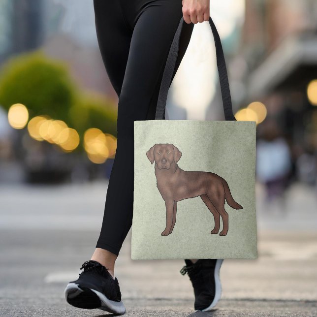 Bolsa Tote Chocolate Labrador Retriever Brown Lab Cachorro Ve (Criador carregado)