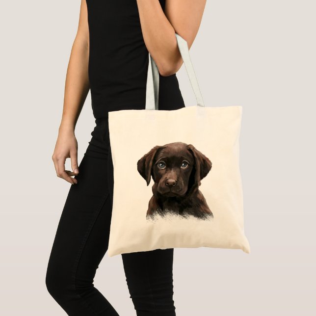 Bolsa Tote Chocolate Labrador Tote Bag (Frente (produto))