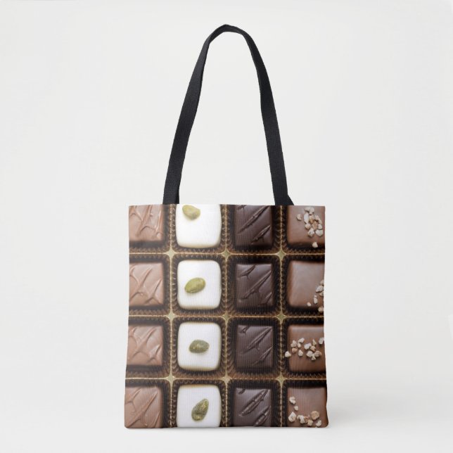 Bolsa Tote Chocolate luxuoso Handmade em uma caixa (Frente)