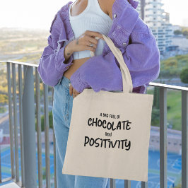 Bolsa Tote Chocolate & Positividade Mensagem Pessoal
