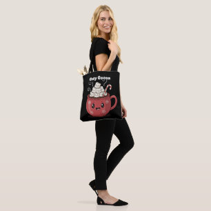 Bolsa Tote Chocolate Quente Aconchegante Fofo Kawaii Natal