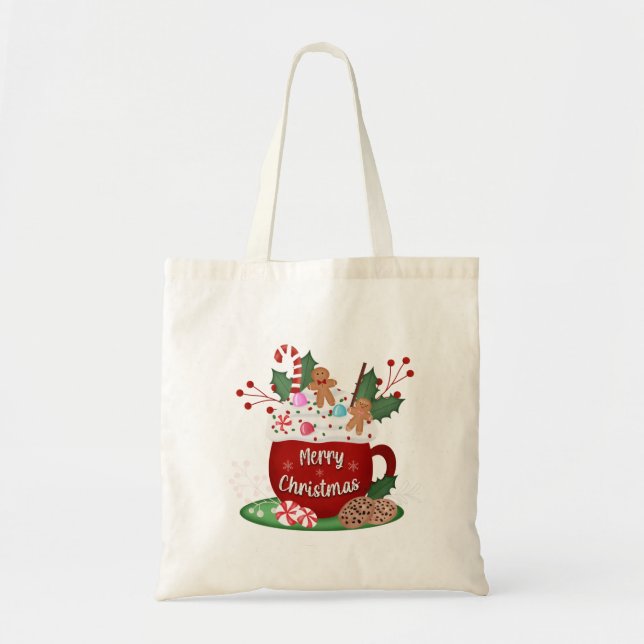 Bolsa Tote Chocolate Quente de Natal (Frente)
