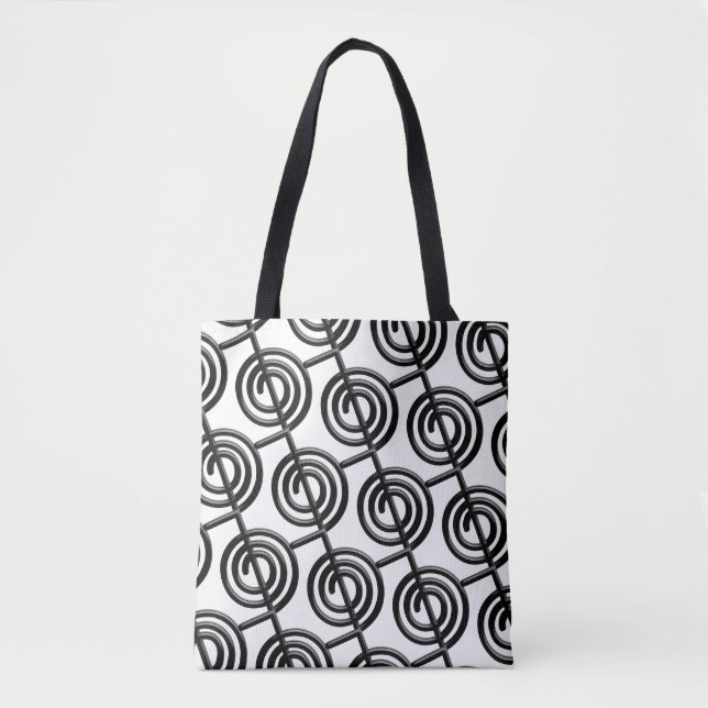 Bolsa Tote Chokurie inclinou o preto no branco (Frente)