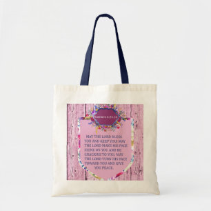 Bolsa Tote Christian, A Bênção Da Bíblia Floral Rosa Vers