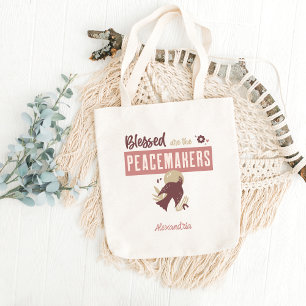 Bolsa Tote Christian Bendito São Os Peacemakers Citar Boho