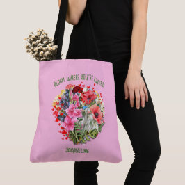 Bolsa Tote Christian BLOOM ONDE VOCÊ ESTÁ PLANTADO, Rosa, Flo