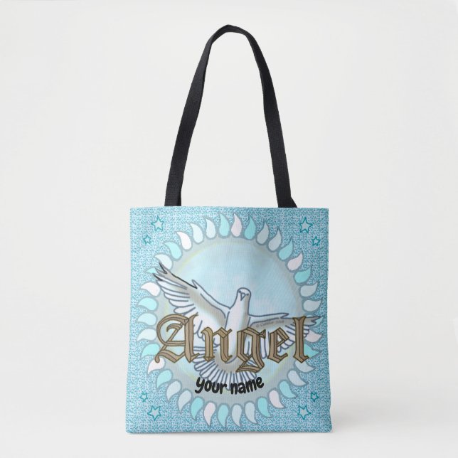 Bolsa Tote Christian Blue Angel Dove (Frente)