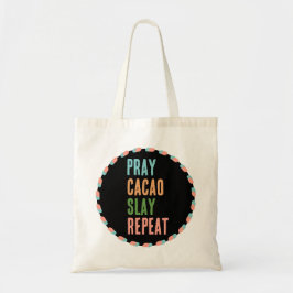 Bolsa Tote Christian PRAY CACAO SLAY REPEAY