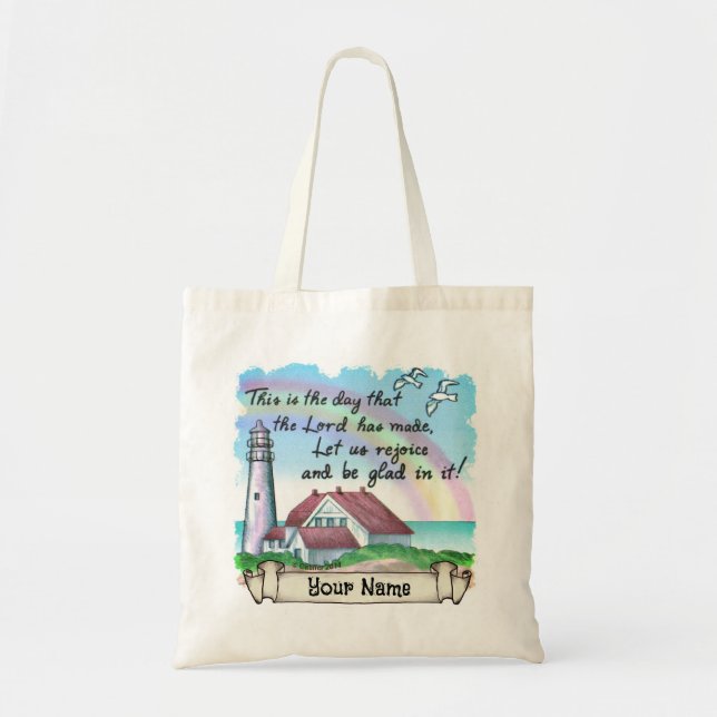 Bolsa Tote Christian Rejoice Lighthouse Tote Bag (Frente)