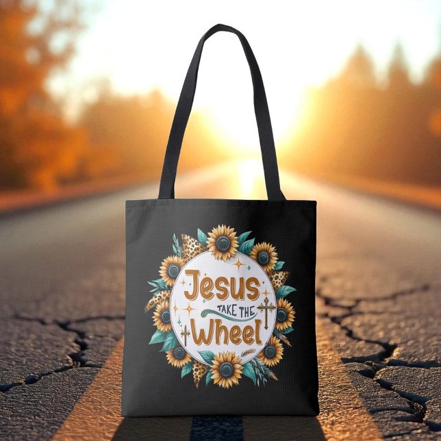 Bolsa Tote Christian Religious Jesus Take the Wheel (Criador carregado)