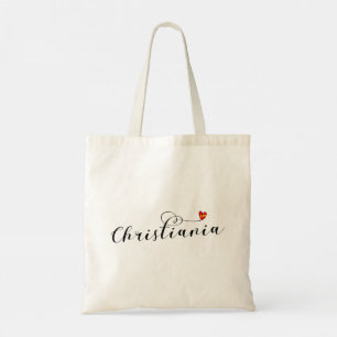 Bolsa Tote Christiania Flag Heart, Fristaden Christiania