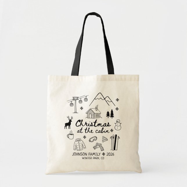 Bolsa Tote Christmas at the Cabin Group Matching Family (Frente)