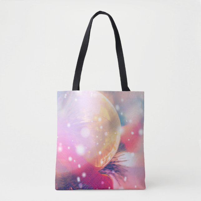 Bolsa Tote Christmas background with bokeh lightabstract, bac (Frente)