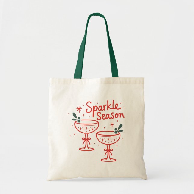 Bolsa Tote Christmas Cocktails Sparkle Season  (Frente)