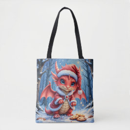 Bolsa Tote Christmas dragon, too cute to arrest, 