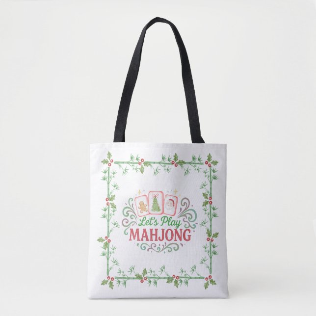 Bolsa Tote Christmas Mahjong  | Let's Play Mahjong (Frente)